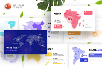 7 Continents World - Map Project Infographic
